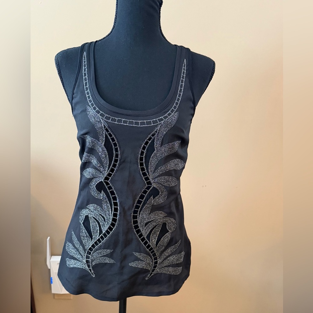 Express Black Embellished Tank Top